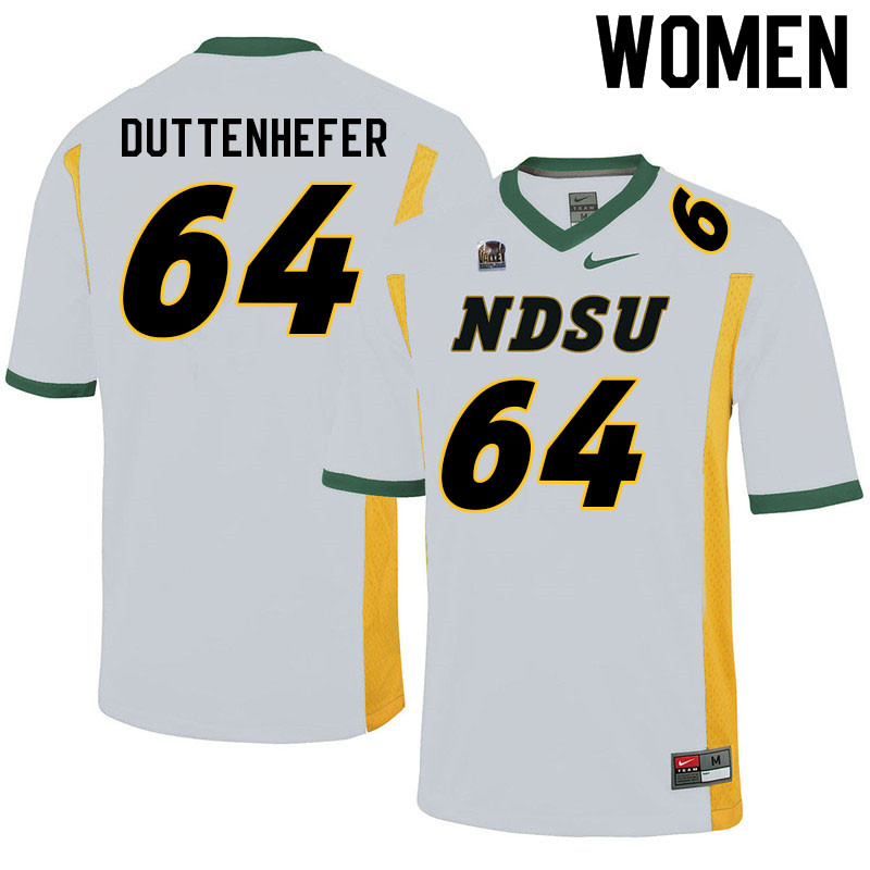 Women #64 Jaxon Duttenhefer North Dakota State Bison College Football Jerseys Sale-White